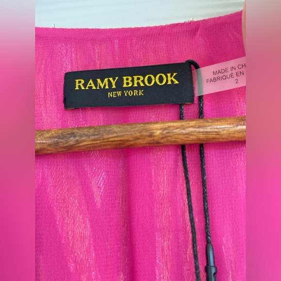 Ramy Brook Reina Dress Pink Gold Metallic V-Neck Sleeveless Mini Size 2 NWT - Picture 8 of 12